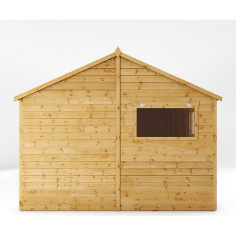 14 x 10 Feet Premium Shiplap Reverse Apex Workshop - Timber - L322.7 x W427.4 x H250.3 cm - Brown