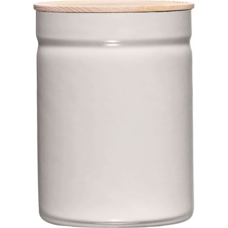 Riess Vorratsdose mit Eschenholzdeckel Ø13cm 2,06L Grey Emaille