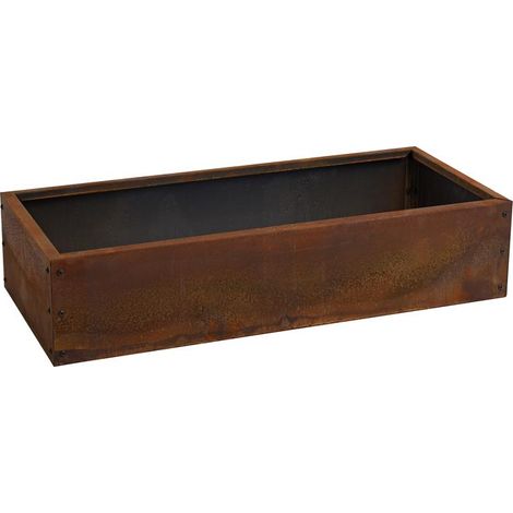Beeteinfassung Beetumrandung Hochbeet 115x50x25 cm Edelrost Rost Cortenstahl (1/5)