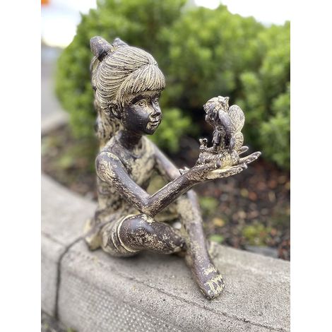 Girl Fairy Garden Ornament Sitting Princess Statue Fairy Garden Weatherproof Resin Ornaments Indoor Outdoor (1/5)