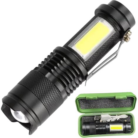 Linterna led de alta potencia recargable 2000 lúmenes 5 modos impermeable con enfoque variable linterna táctica militar hogar al aire libre senderismo acampada cámping excursiones (1/4)