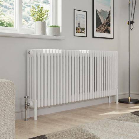 Warmehaus Traditional 4 Column White Radiator Cast Iron Style Radiators 600 x 1460mm