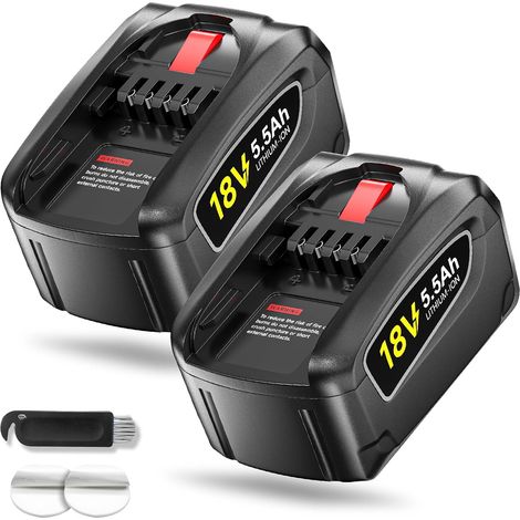 2X 5500mAh 18V Batterie pour Bosch PBA PSB PSR, pour 18V Green Tools House & Garden & Gardena Gloria 18VSystem AL1880CV AL1810CV AL18815CV AL1830CV (Pas pour la série Bosch Unlimited) (1/5)