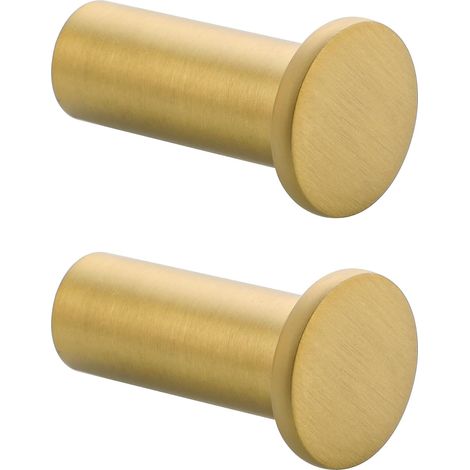 Crochets Muraux Ronds - 2 Pièces - Acier Inoxydable Doré - Support Robuste 15kg - Salle de Bain et Entrée - 45mm (1/5)