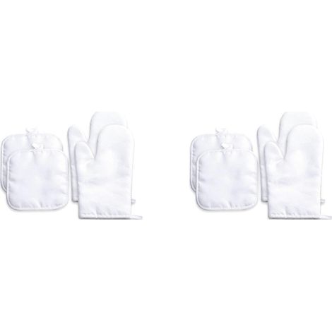 Sublimation Blank Oven Mitts ensemble Gants et Sublimation Blank Pot Coussinet pour DIY cuisine Dining Room accessoires 8 pièces (1/5)