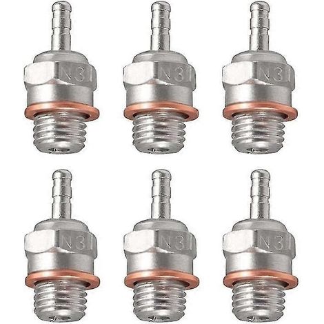 Lot de 6 bougies de préchauffage N3 Hot Spark pour moteur nitro, remplace OS 8, pour voitures et camions RC 1/8 et 1/10 (réf. p20241126648) (1/4)