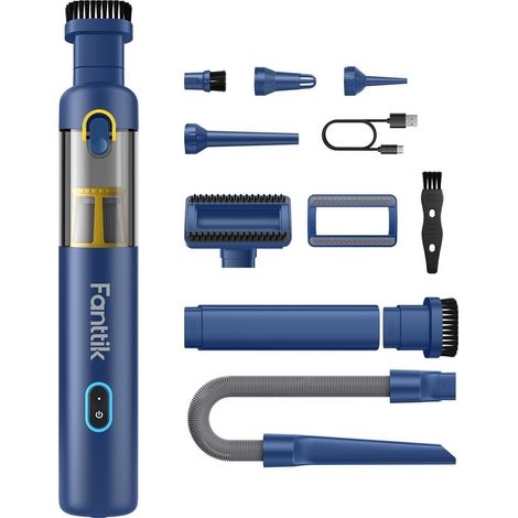 Akku-Handstaubsauger 19000Pa, 4-in-1 Mini-Staubsauger mit HEPA-Filter, Typ-C-Laden, Blau (1/5)
