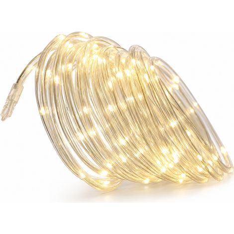 Tube Lumineux LED 24 V Blanc Chaud, 50 m 500 LED, 8 Modes, pour Jardin et Décoration Extérieure, avec Transformateur (1/5)