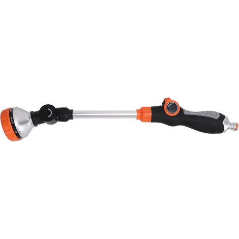 1 lanza pulverizadora, 8 patrones de pulverización, aleación de aluminio, mango ergonómico de TPR, para lavado de jardín y coche. (1/5)