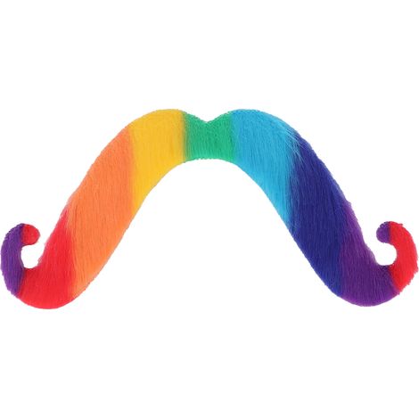 Fausse moustache colorée, barbe de simulation amusante pour costume d'Halloween, accessoire de fête original. (1/5)