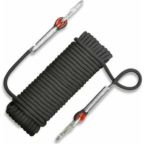 20M Corde De Sécurité d'escalade Extérieure Anti-déchirures Alpinisme Sauvetage Corde, 13mm de diamètre Corde pour Le Randonnée Noir (1/5)
