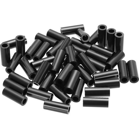 50Pcs Entretoise ABS M4 x 7mm OD x 18mm L Rondelles d'Espacement Rondes en Plastique Noir, Écrou d'Écartement Non Fileté pour Vis, Boulons, Prise Électrique (1/5)