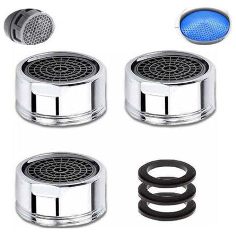Mousseur Robinet M20, 3 Pièces Aerateur Robinet Economie D'eau Avec Filtre en Acier Inoxydable, Aérateur de Filtre a Eau Robinet(20mm Filetage male) thsinde (1/4)