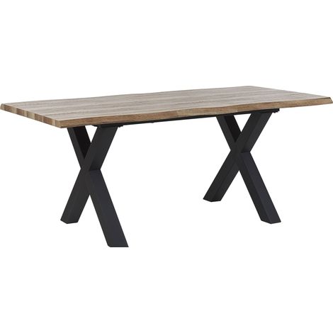 Moderno Tavolo da Pranzo estensibile 140/180 cm Legno e Nero Bronson