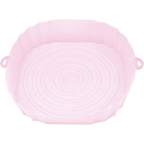 Plaque de cuisson pour friteuse à air chaud de 21 cm, panier à poulet frit, tapis en silicone rose (1/5)