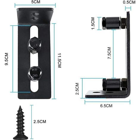 Guide de roulement pour porte coulissante - Avec 2 roulettes - Pour portes coulissantes - Noir,Superma (1/4)