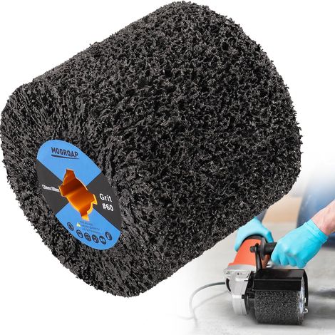 Brosse Rouleau Abrasif 120 x 100 x 19 mm Grain 60, Brosse à Poncer, Rouleaux de Meuleuse Pour le Polissage des Surfaces en Bois et en Métal (1/5)