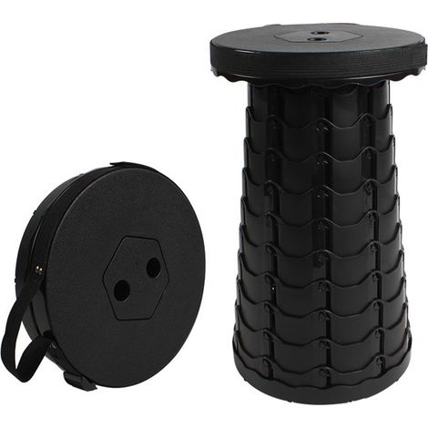 Aqrau Tabouret Pliant Portable/Tabouret Retractable, Tabouret de Camping pour La Pêche/BBQ/Intérieur/Activités Plein air - Nègre (1/5)