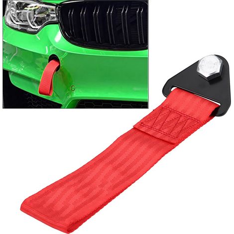 Sangle de remorquage universelle haute résistance pour voiture de course, corde de traction avant/arrière, crochet de dépannage, rouge (1/5)