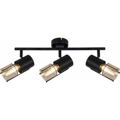 Plafoniera loft nera Scottie 3 luci E14 40W Reality (1/2)