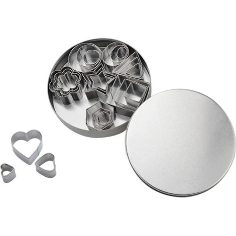 Set mit 24 Ausstechformen aus Edelstahl 430, Schokoladenkuchenformen, Küchenutensilien mit floralem DIY-Muster (1/5)