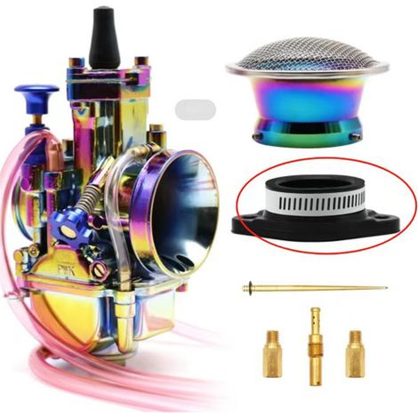Carburateur PWK 28mm et 34mm finition colorée pour moto cross et quad, optimise le mélange air-carburant et augmente la puissance moteur pour vos sorties tout-terrain. (1/5)