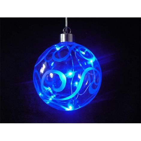 Bola Navidad Led Cristal con Luces Azules