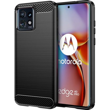 Custodia per Motorola Edge 40 Pro, colore Carbonio, nera (1/5)