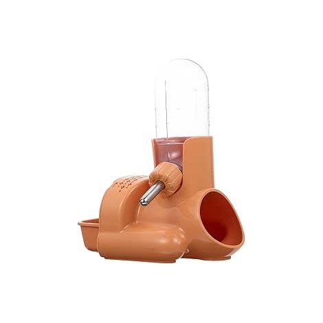 Hamster Water Bottle, Hamster House, Hamster Feeder, Small Water Bottle, Hanging Water Bottle with Stand, Suitable for Small Animals (Orange) (1/4)