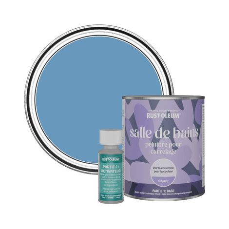 Peinture pour Carrelage de Salle de Bain, Finition Satinée - Bleuet 750ml (1/2)