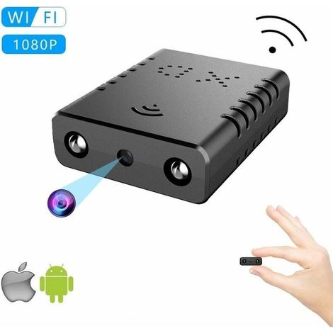 Caméra de surveillance interieur / exterieur Caméra Cachée, Mini Caméra WiFi HD 1080P avec Vision Nocturne, Détection de Mouvement(noir)- (1/4)
