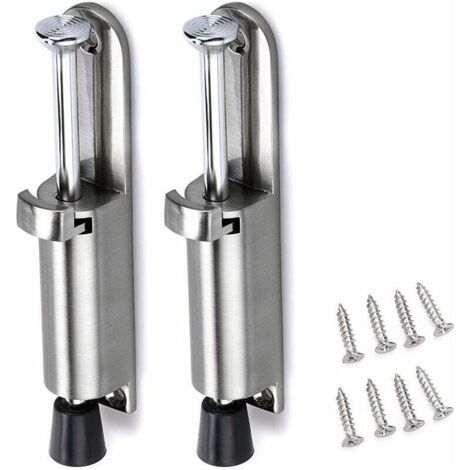Stück Türstopper, Türstütze, Türpuffer, Edelstahl-Türblock mit Gummi (silber)