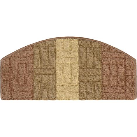 Tapis Adhésive 3D Semilune Antidérapant Couverture de Pas De Échelle Protège Marche - Beige