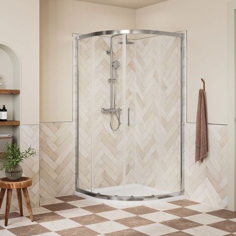 Signature Verve 2-Door Quadrant Shower Enclosure 1000mm x 1000mm - 6mm Glass (1/5)