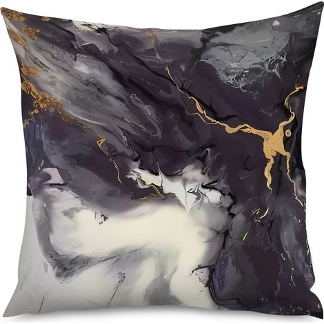 Housse de Coussin Marbre Blanc Élégant (1/5)