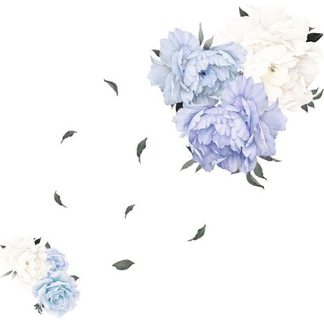 Sticker mural motif pivoine (Dimensions : 85 cm x 59,5 cm) (1/5)