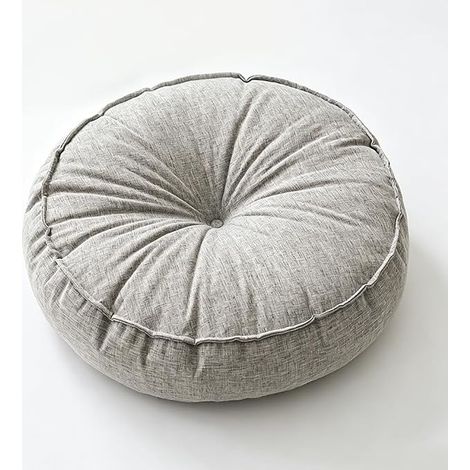Outdoor Round Floor Cushion, 45cm Diameter Comfortable Round Floor Cushion, Weatherproof Water Resistant for Patio, Balcony and Garden, Indoor and Outdoor (Grey) (1/5)