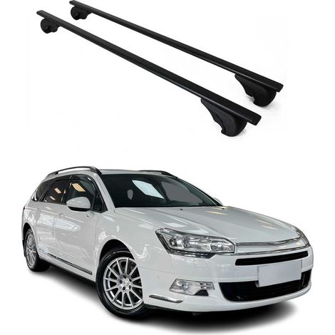 OMAC Dachträger Querträger für Citroen C5 Wagon 2008-2017 – Abschließbar – Max. 75 kg – 2 Stangen Stahl Schwarz (1/5)