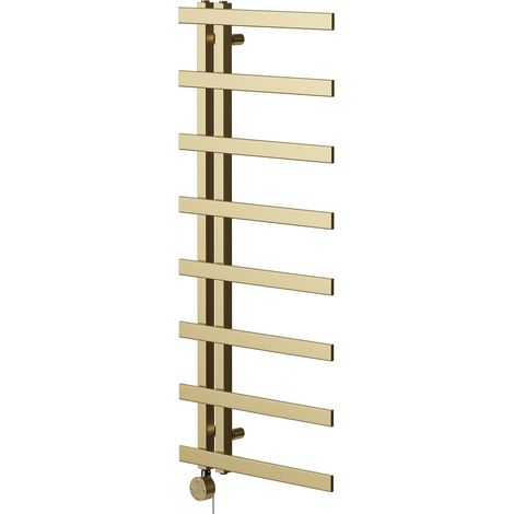 Wholesale Domestic Anderson Colore Brushed Brass 1150mm x 500mm Designer Digital Thermostatic Electric Heated Towel Rail (1/5)