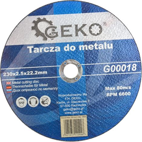 Disque à tronçonner les métaux 230x2,5x22,2 geko (25/50/100) (1/3)