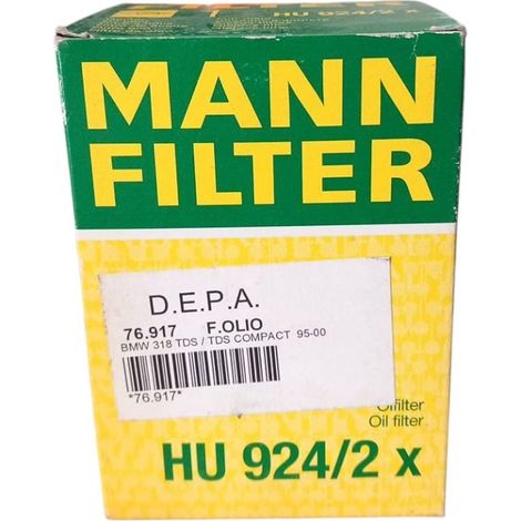 Filtro olio motore marca man filter codice filtro hu 924/2 x
