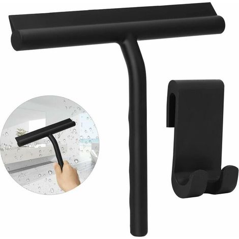 Raclette de Douche, Raclette Douche Silicone, Raclette de Douche avec Crochet pour Nettoyer Douche, Salle de Bain, Cuisine, Vitres de Verre, Carrelage, Miroir, Fenêtres, Voitures