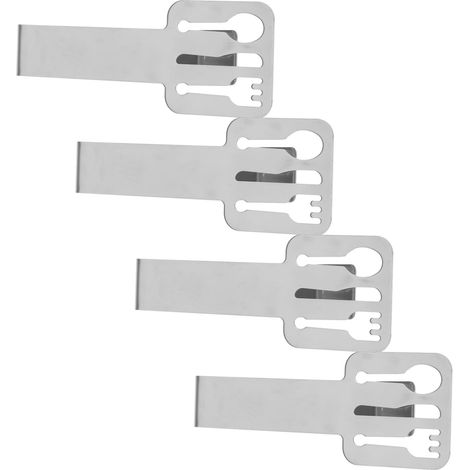 4 pinces triangle inox – clips anti-glissant – jardin/pique-nique/fête/maison – maintien élastique/protection tissu (1/5)