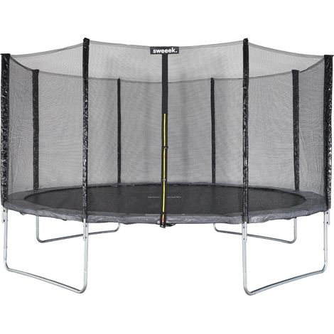 Round trampoline Ø 430cm grey with protective net - Vénus - Garden trampoline 430cm 4m PRO quality EU standards (1/5)