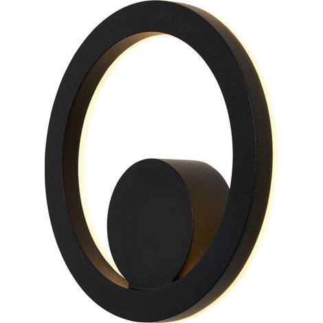 Litecraft Dipa Wall Light Outdoor Circular 12W Integrated LED Fitting - Black (1/5)