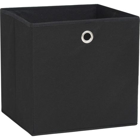 vidaXL Contenitori 10 pz in Tessuto non Tessuto 28x28x28 cm Nero