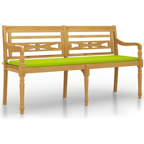 Maison Exclusive - Batavia-Bank mit Hellgrünem Kissen 150 cm Mass (1/5)