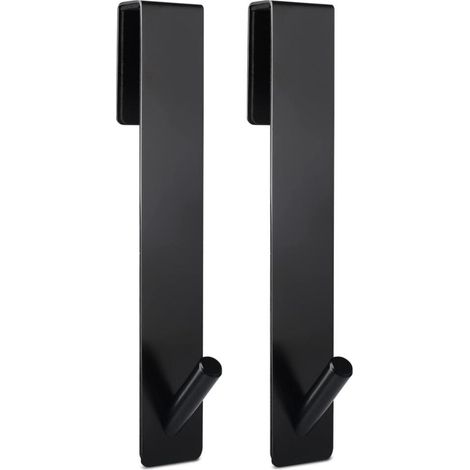 Verlängerte Türhaken (18 cm) für rahmenlose Glasduschtüren, Handtuchhaken, 2er-Set, schwarz (1/5)