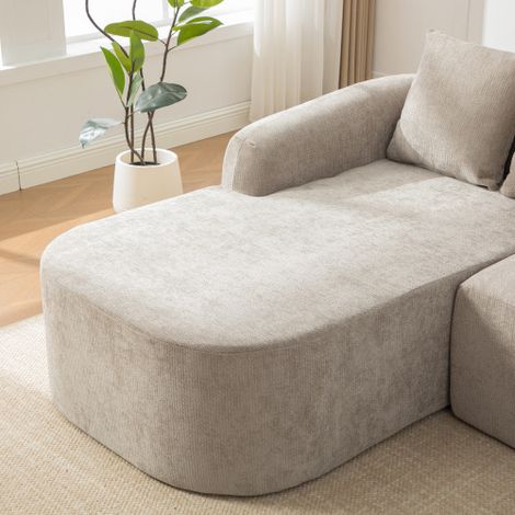 Canapé modulaire compressé en tissu chenille, garni de mousse haute résilience 30D. Facile à déplacer et doté d'une base antidérapante — idéal pour les salons et autres espaces. Gris. (1/5)