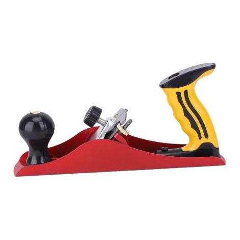 Rabot de banc pour bois – raboteuse avec lame en acier amovible de 44 mm, réglage de la profondeur de coupe, pour bois dur et tendre, 23,5 x 5 cm (1/4)